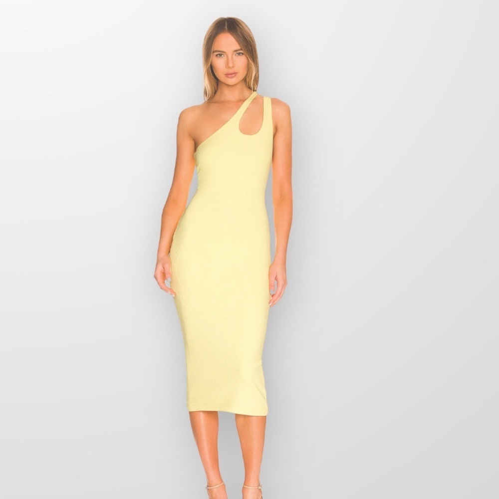 Bardot - Butter Yellow Rib Midi Dress